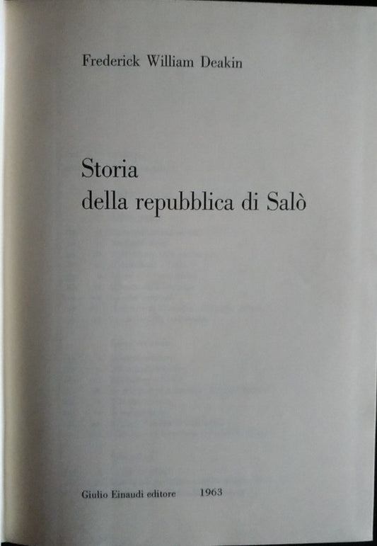 Storia della repubblica di Salò - copertina