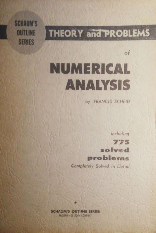 Theory and problems of numerical analysis - copertina