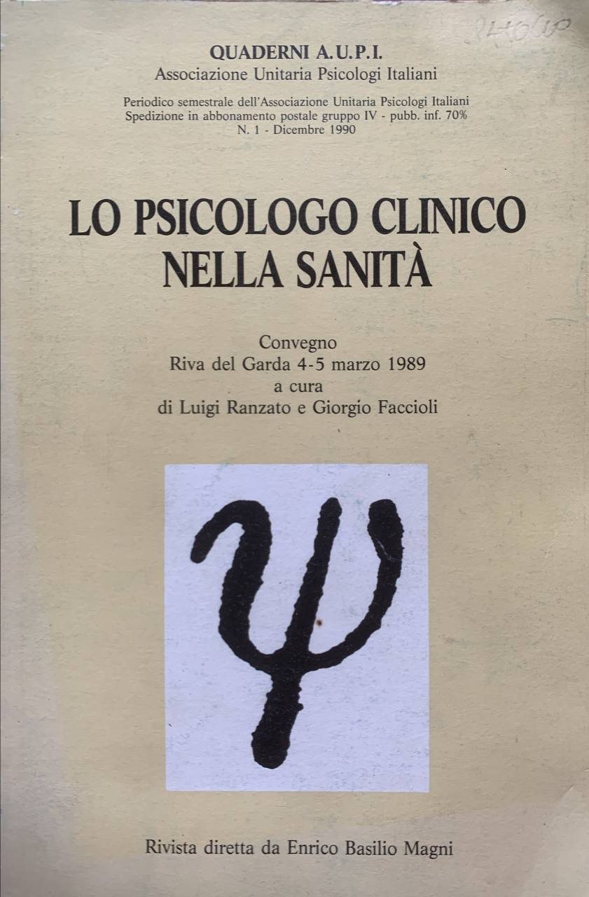 Lo psicologo clinico nella sanità - copertina