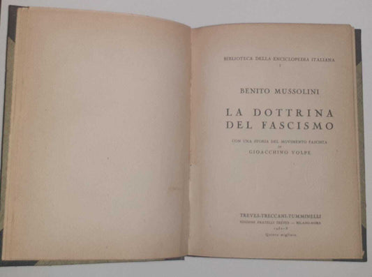 La dottrina del fascismo con una storia del movimento fascista di Gioacchino Volpe - copertina