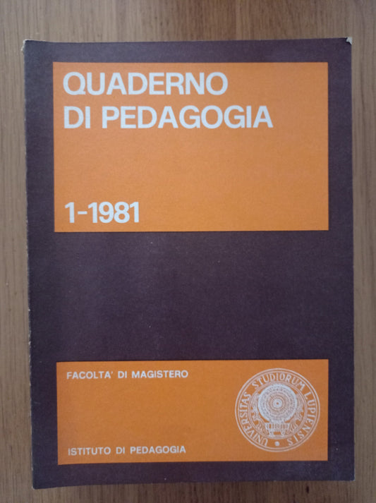 Quaderno di Pedagogia 1 - 1981 - copertina