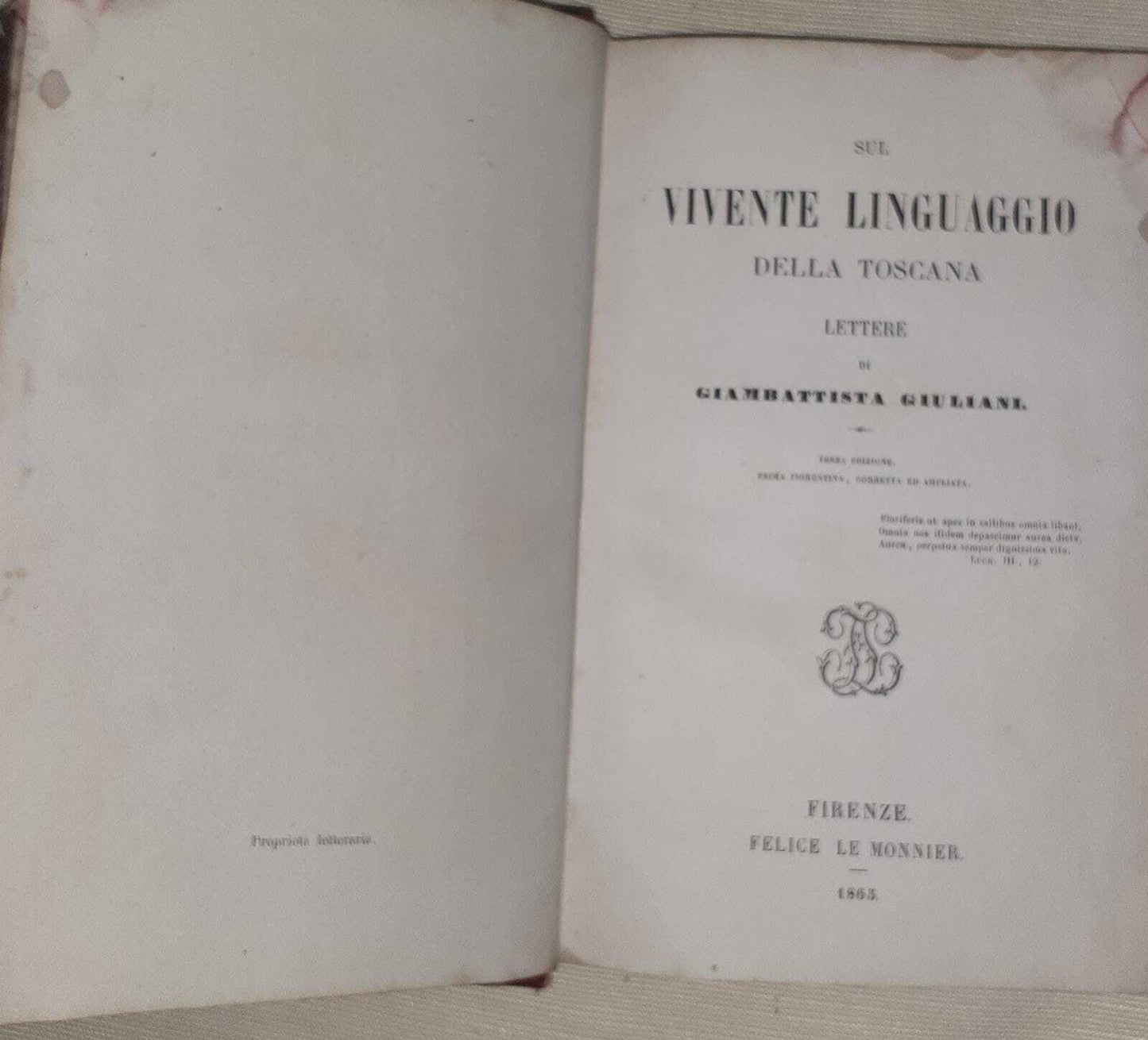 Sul vivente linguaggio della toscana - copertina