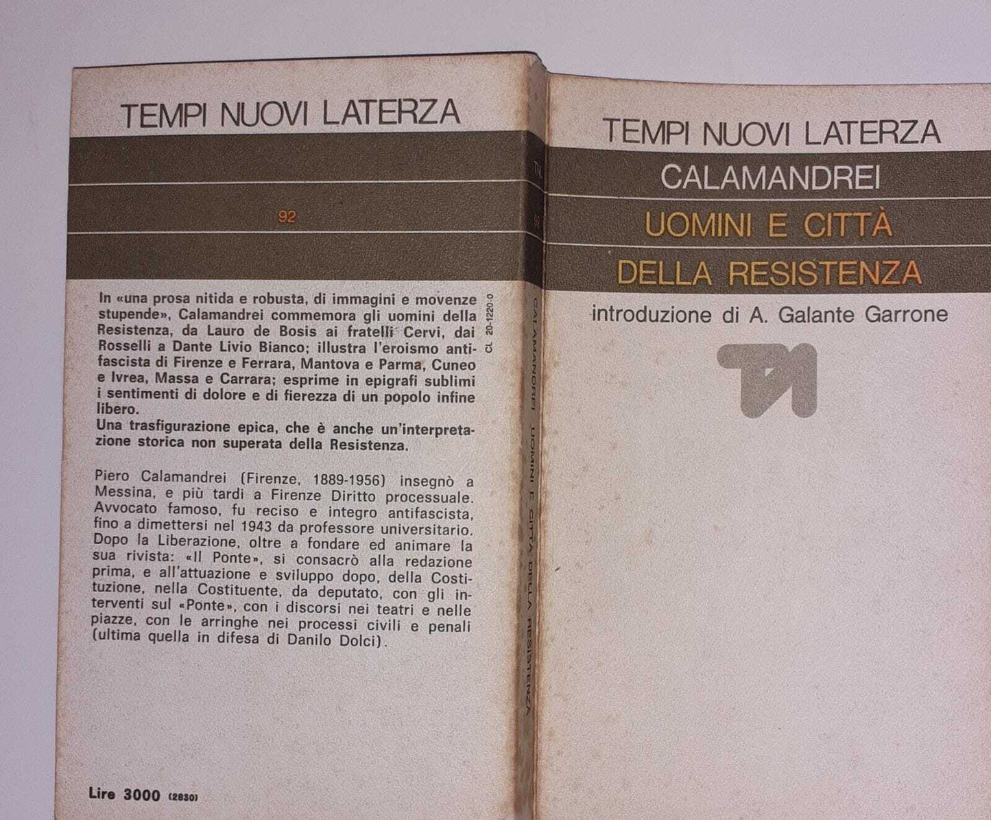 Uomini e città della resistenza. Discorsi scritti ed epigrafi - copertina