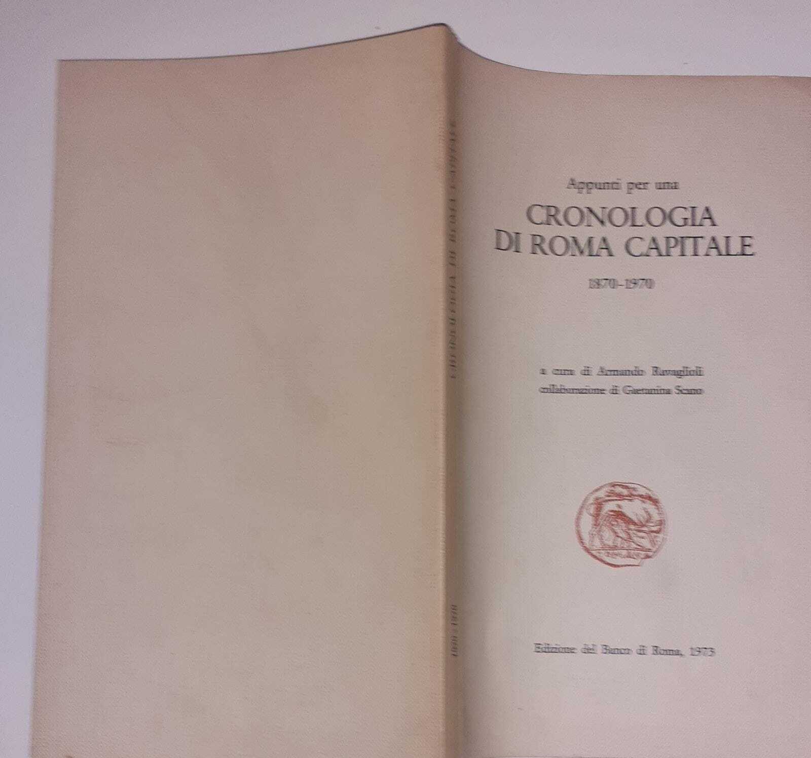 Appunti per una cronologia di Roma capitale 1870-1970 - copertina