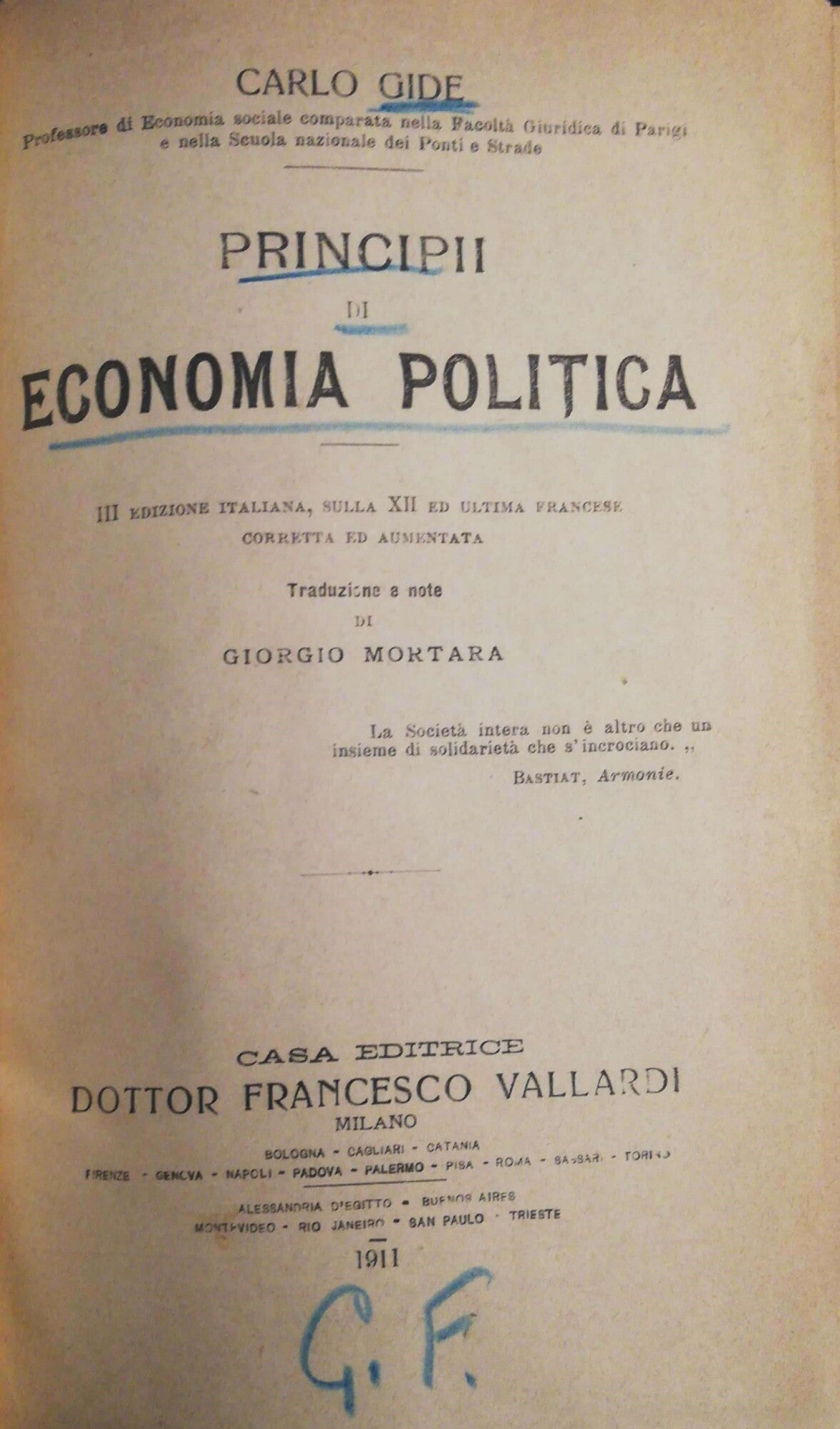 Principi di economia pollitica - copertina
