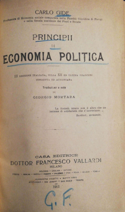 Principi di economia pollitica - copertina