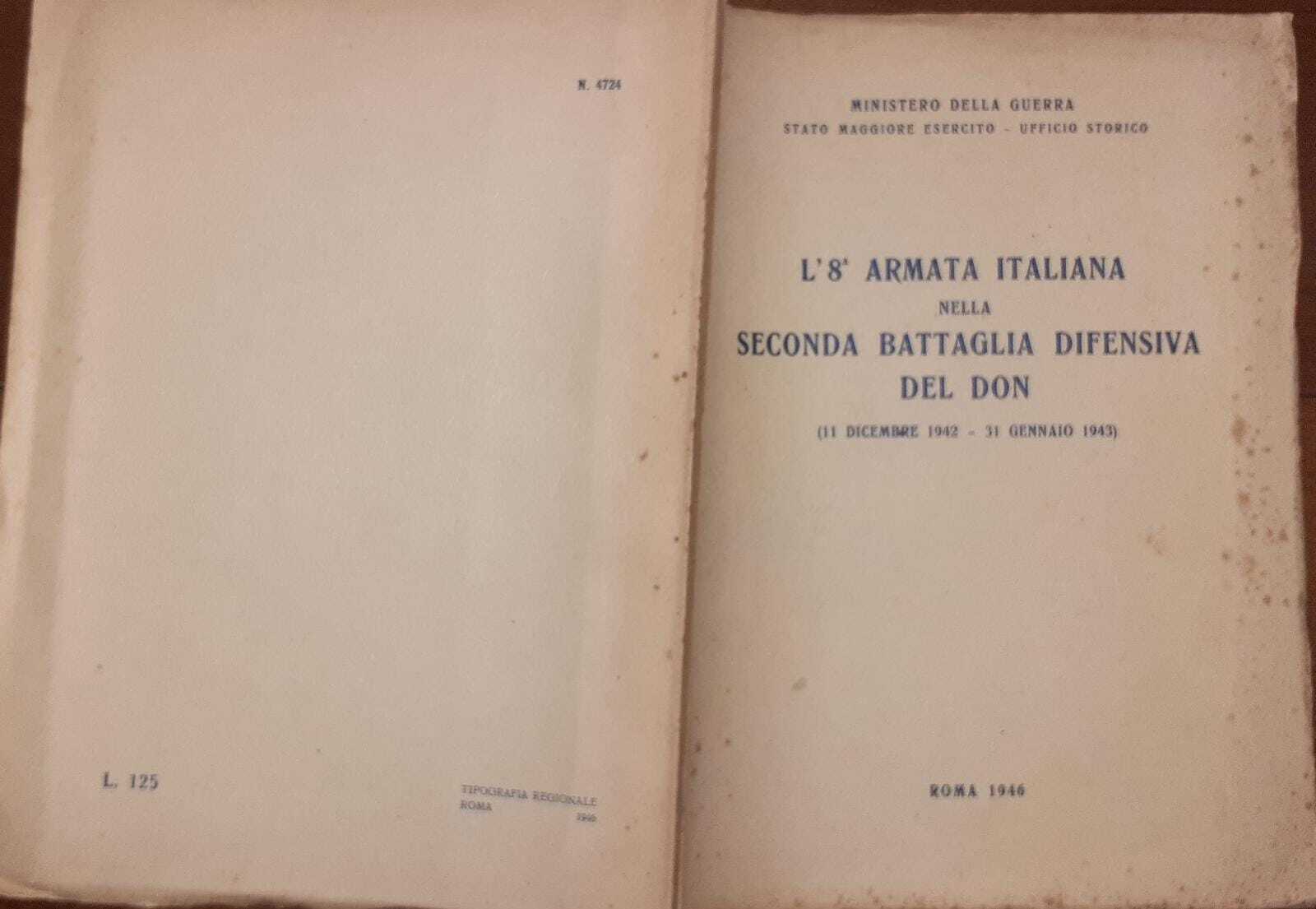 L'8 armata italiana nella seconda battaglia difensiva del Don (11 dicembre 1942-31 gennaio 1943) - copertina