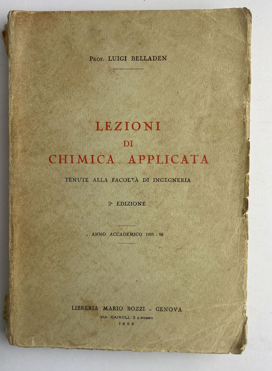 Lezioni di chimica applicata - copertina