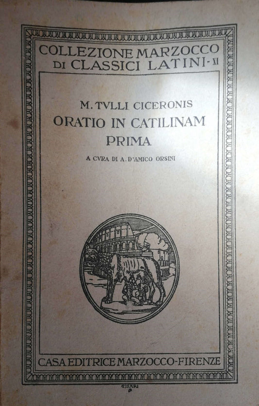 Oratio in Catilinam prima - copertina