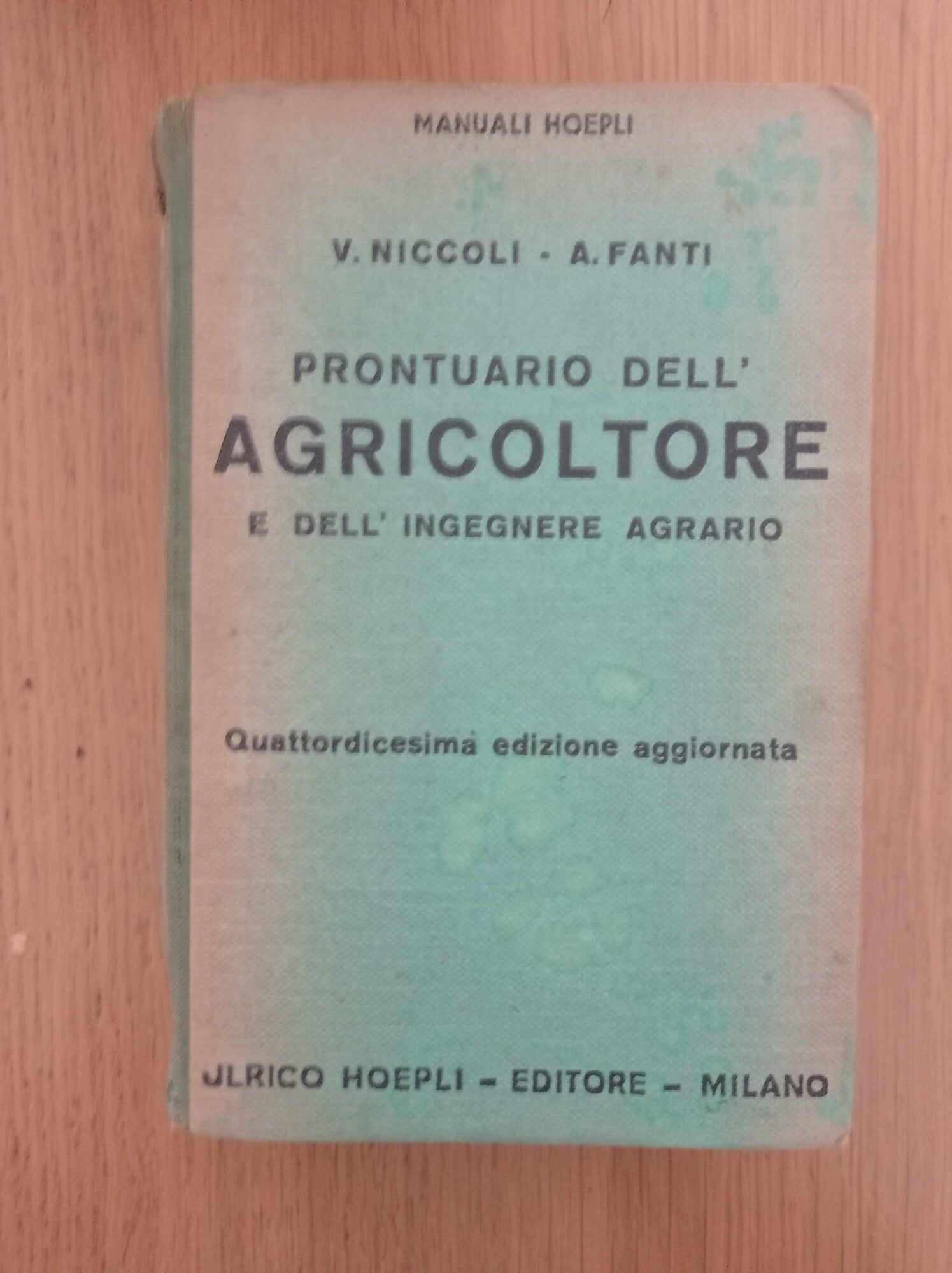 Prontuario dell'agricoltore e dell'ingegnere agrario - copertina