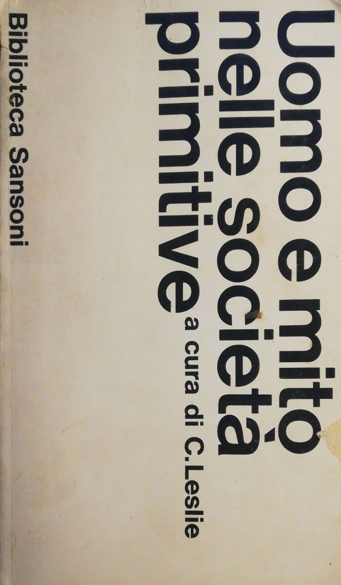 Uomo e mito nelle società primitive - copertina