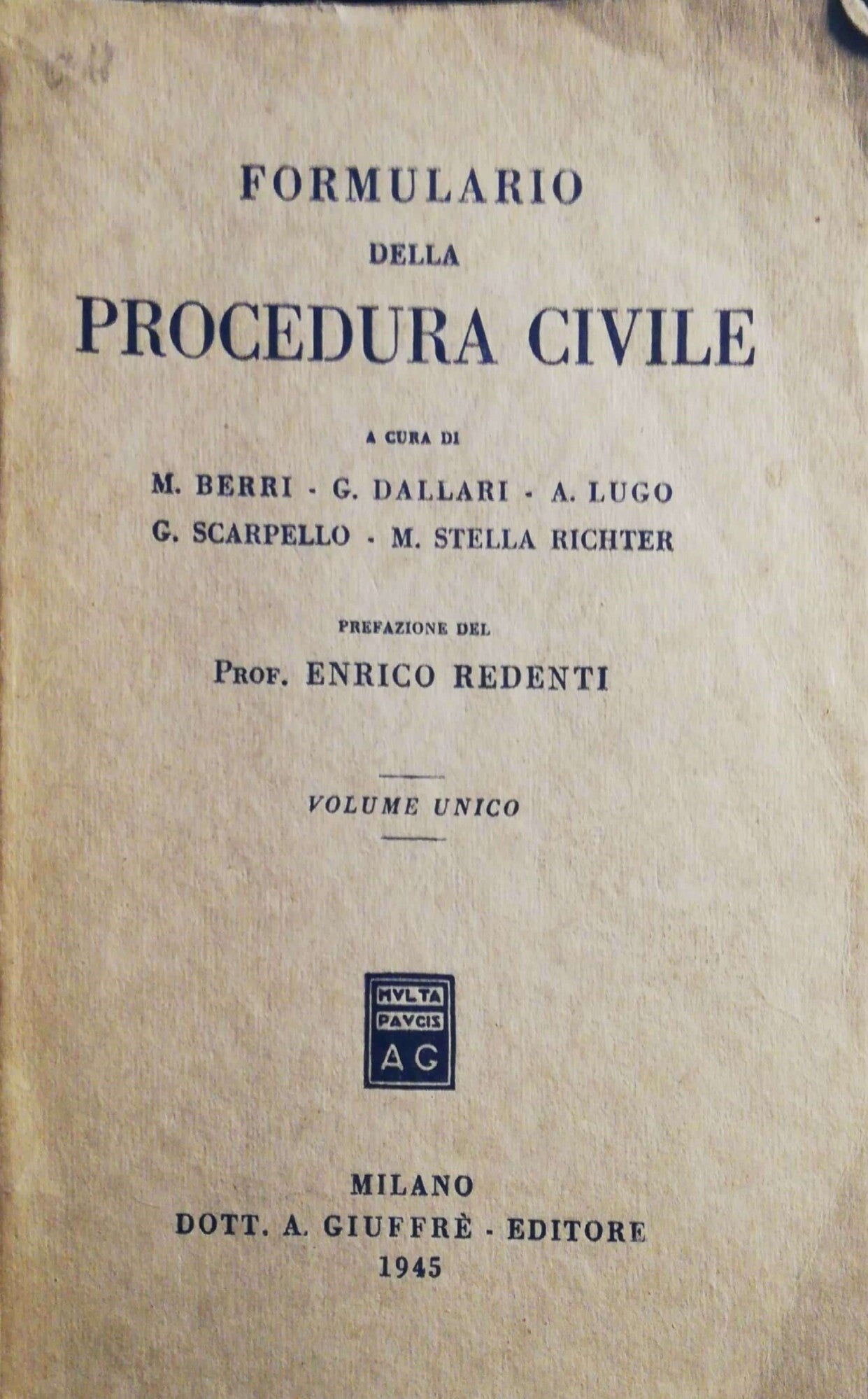 Formulario della procedura civile - copertina