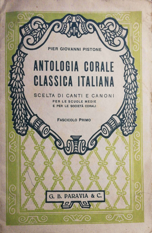Antologia corale classica italiana - copertina