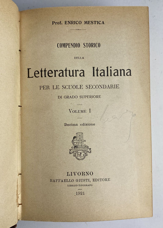 Compendio storico della letteratura italiana (2 volumi) - copertina