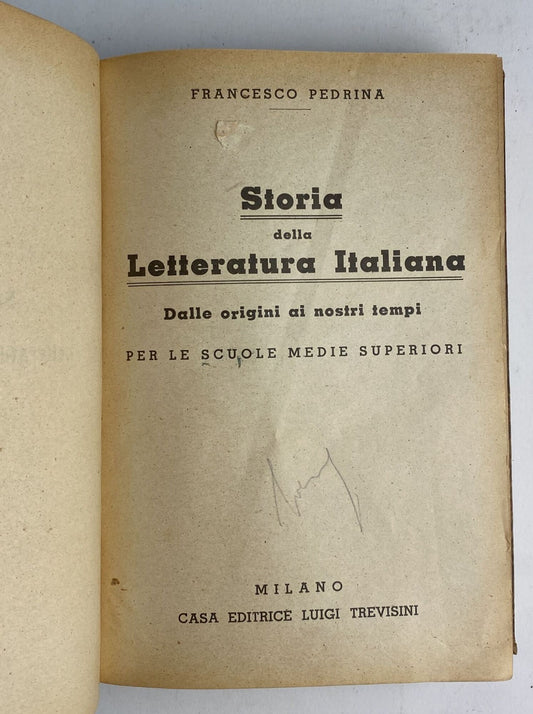 Storia della letteratura italiana. Dalle origini ai nostri tempi - copertina