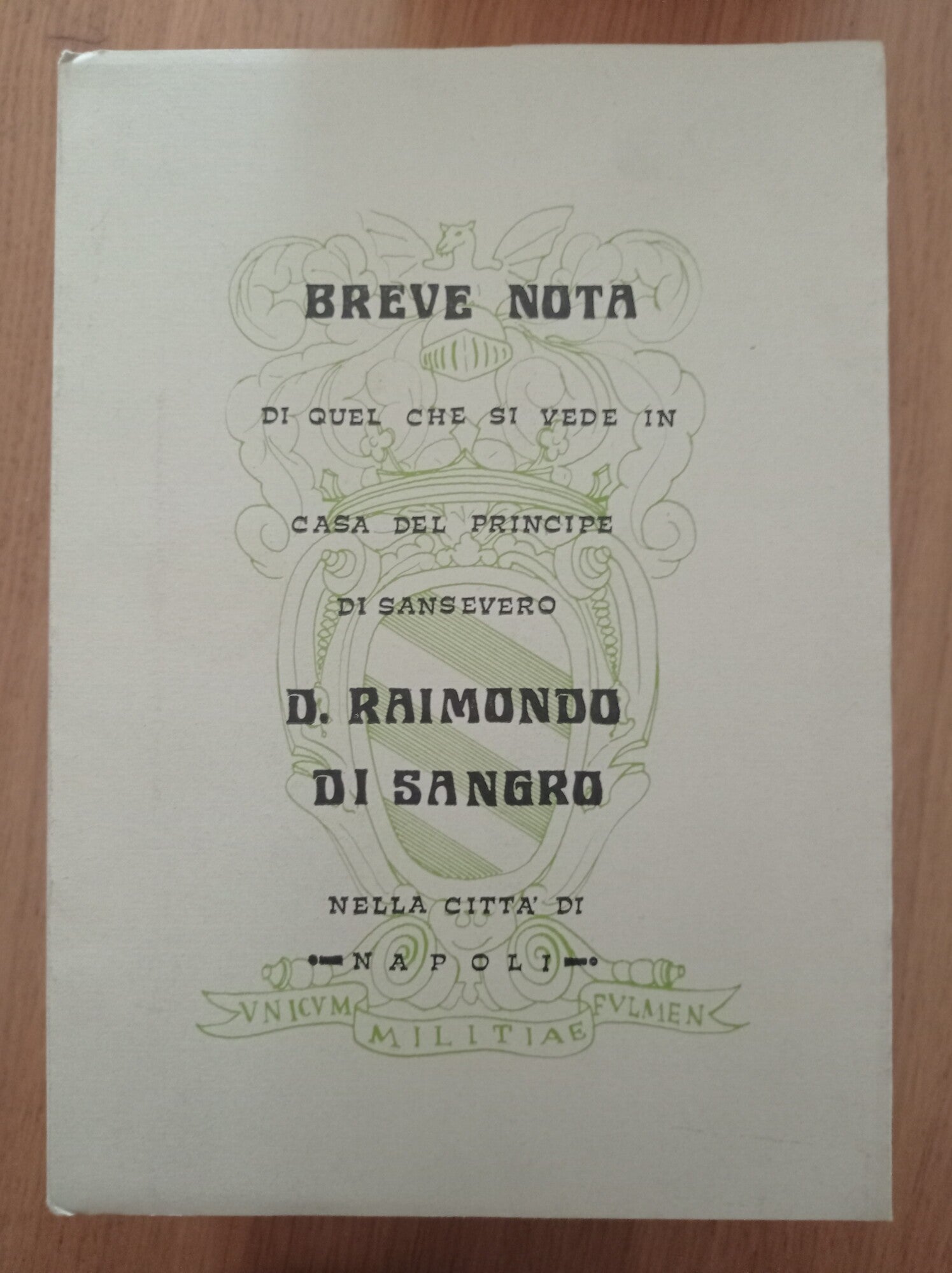 Breve nota di quel che si vede in casa del principe di Sansevero - copertina