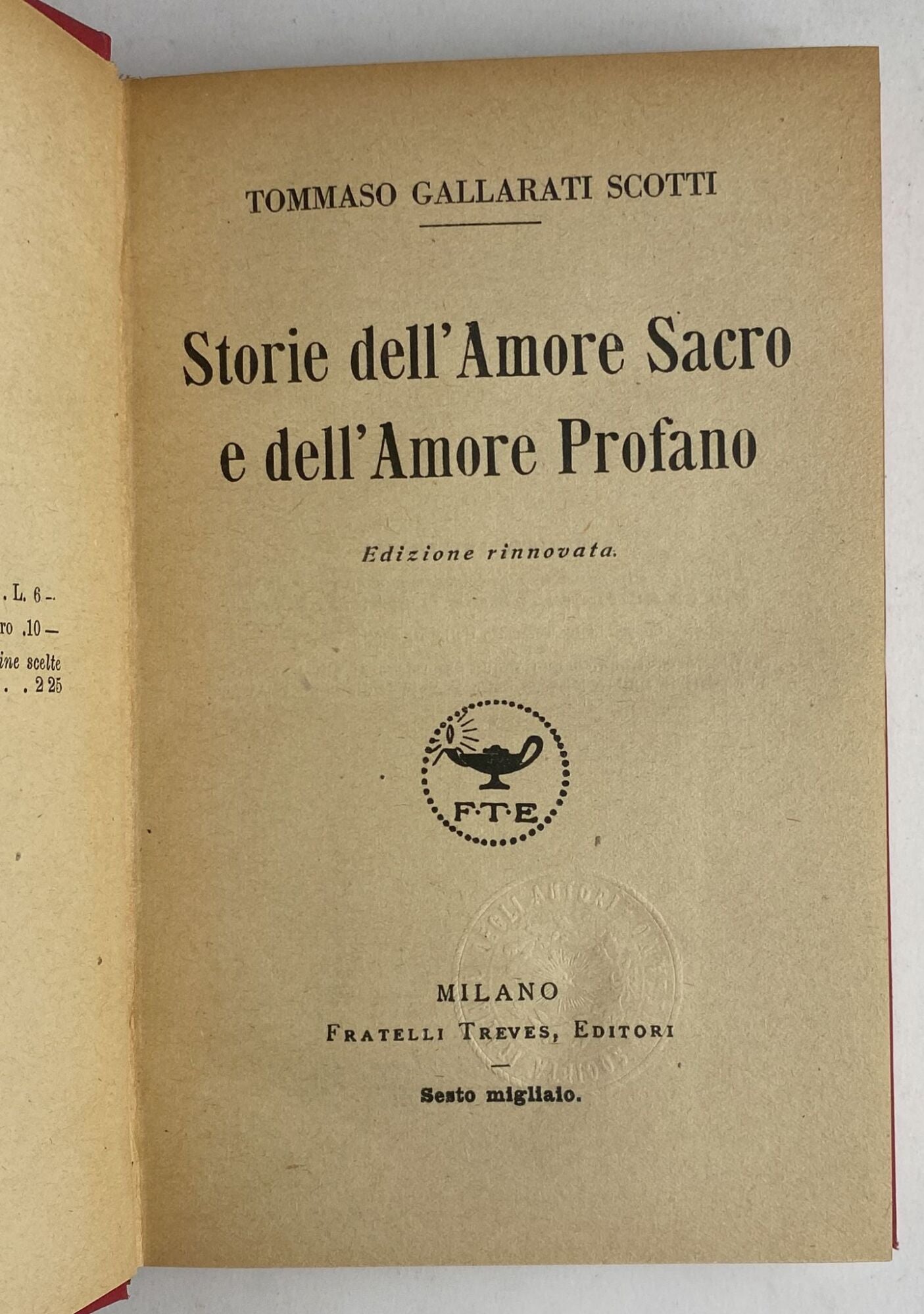 Storie dell'amore sacro e dell'amore profano - copertina