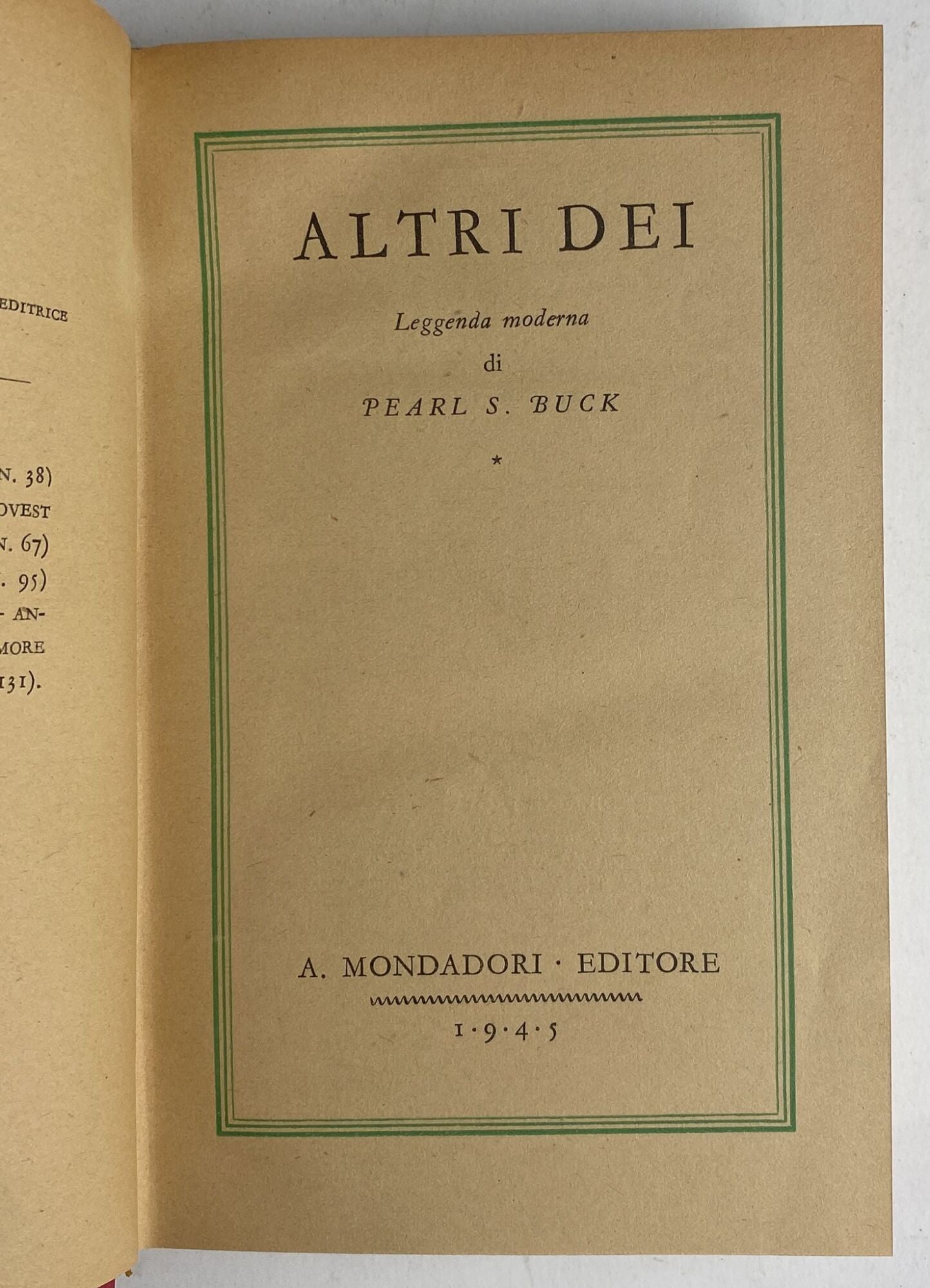 Altri dei. Leggenda moderna di Pearl S. Buck - copertina
