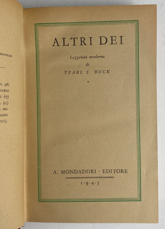 Altri dei. Leggenda moderna di Pearl S. Buck - copertina