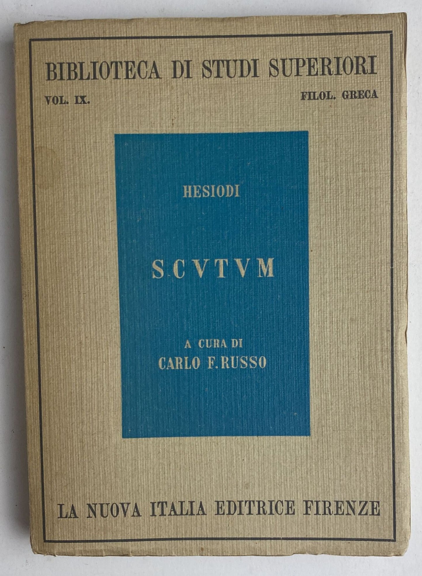 Biblioteca di studi superiori (Vol. 9). Scutum - copertina
