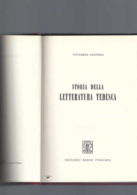 STORIA DELLA LETTERATURA TEDESCA - copertina