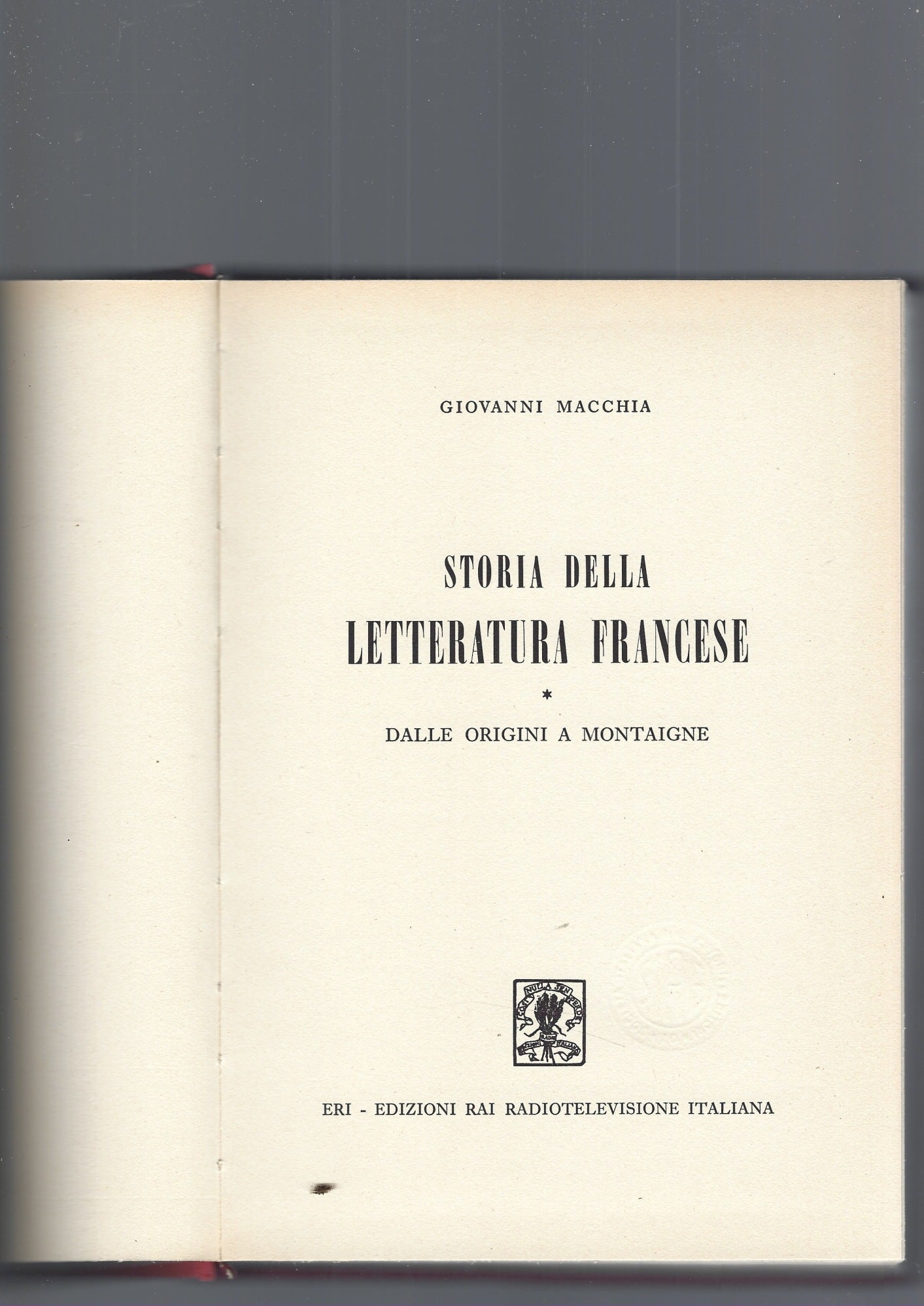 STORIA DELLA LETTERATURA FRANCESE - copertina