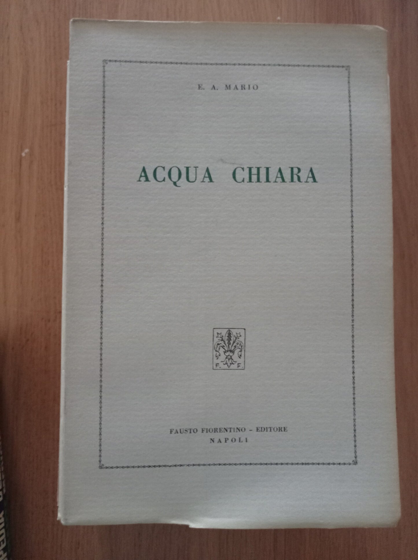 Acqua chiara - copertina