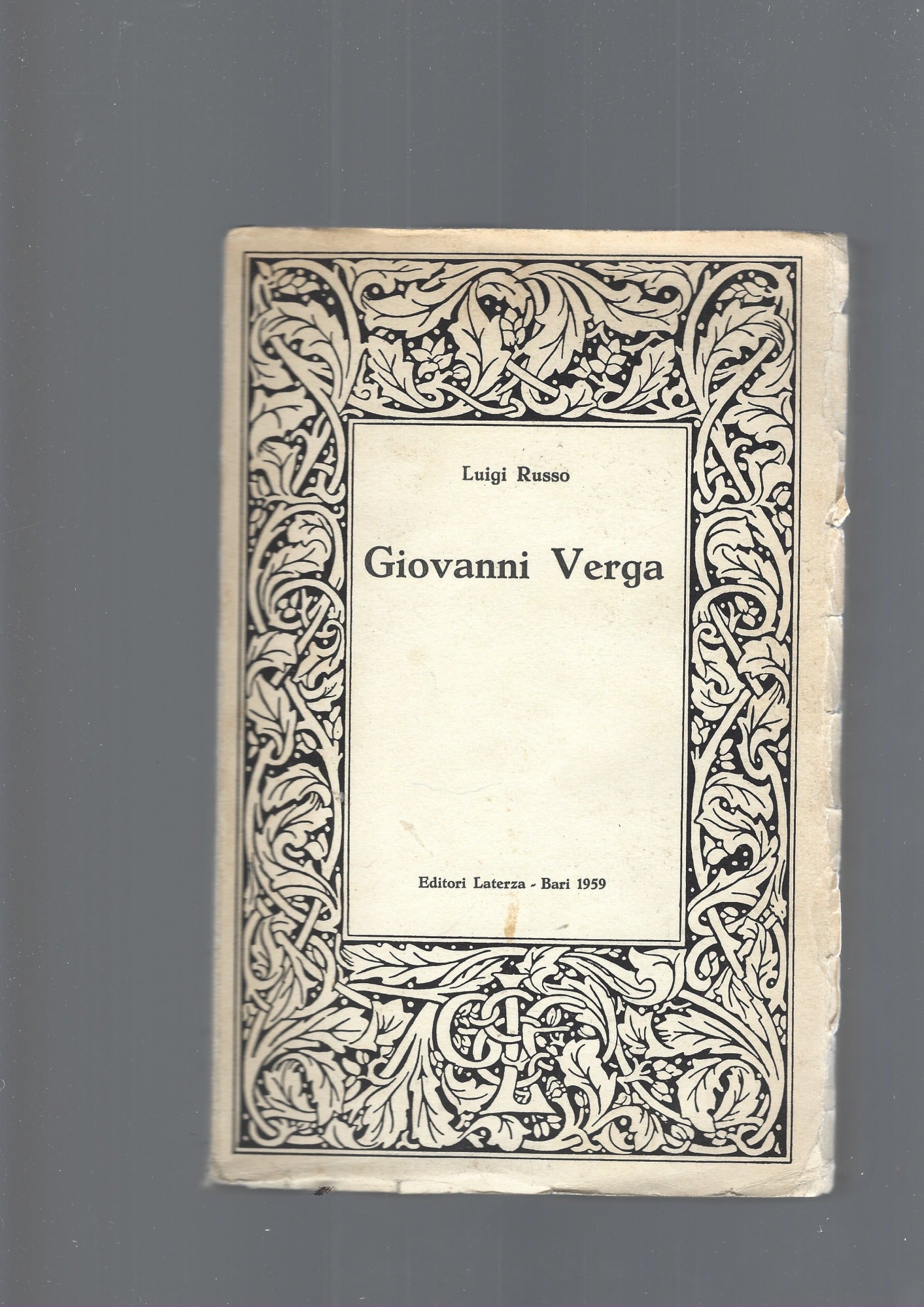 GIOVANNI VERGA - copertina