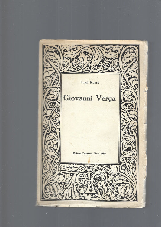 GIOVANNI VERGA - copertina