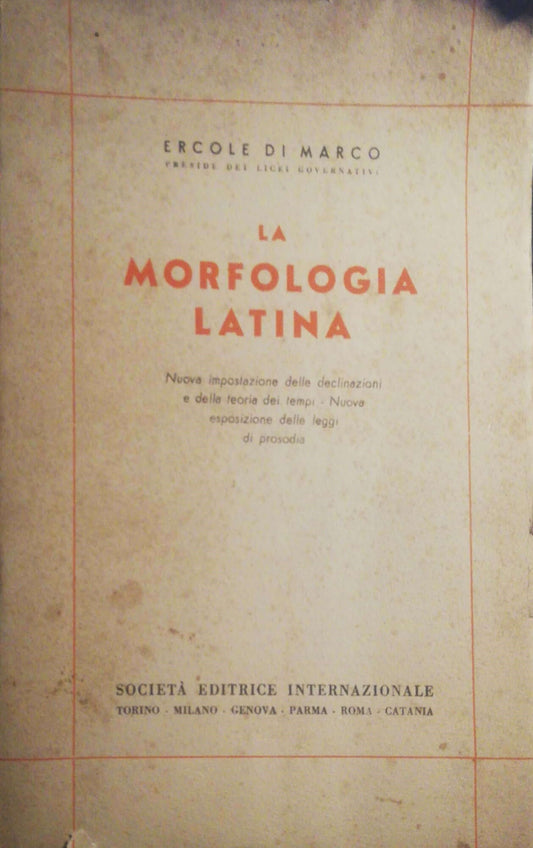 La morfologia latina - copertina