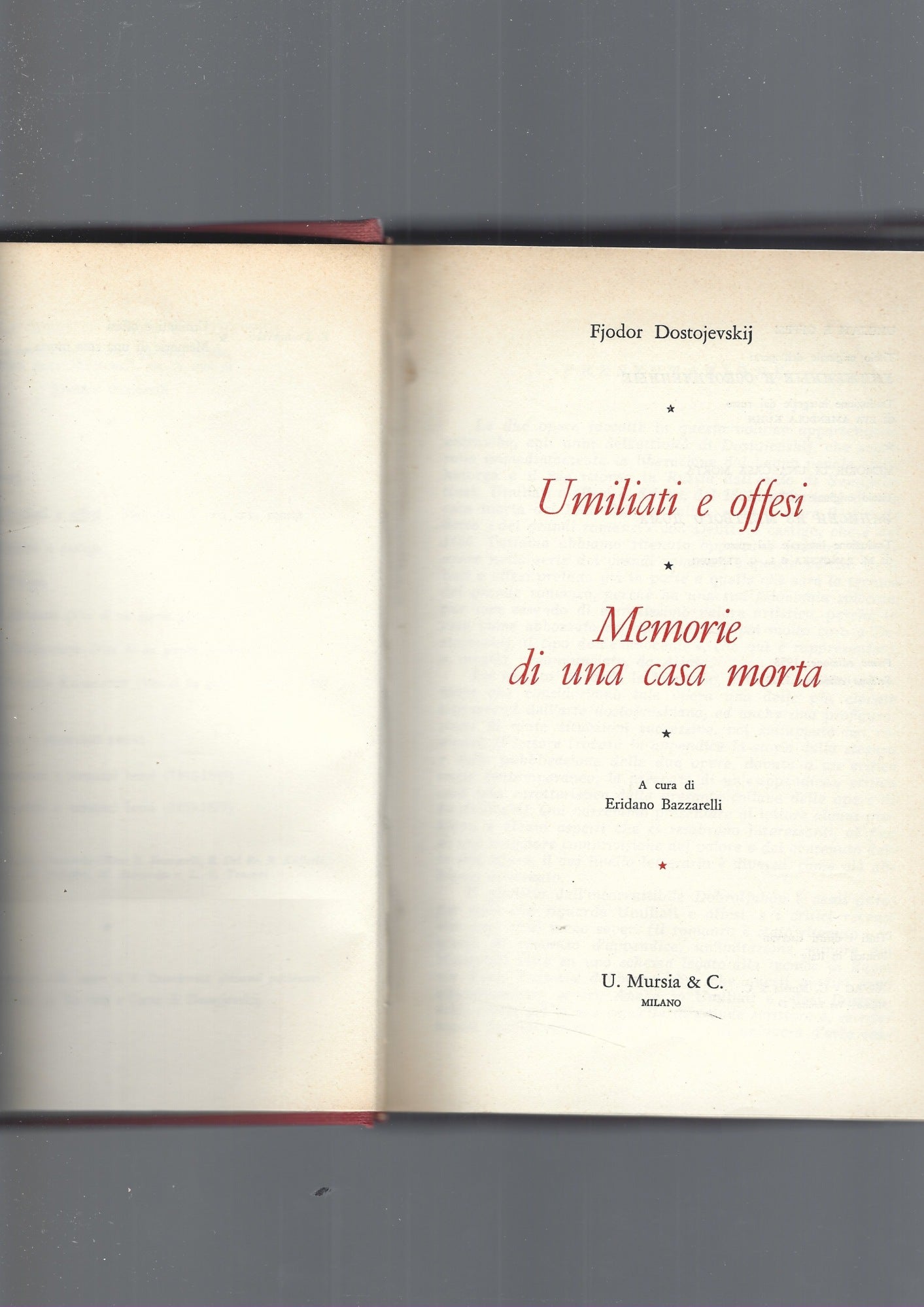 UMILIATI E OFFESI, MEMORIE DI UNA CASA MORTA - copertina