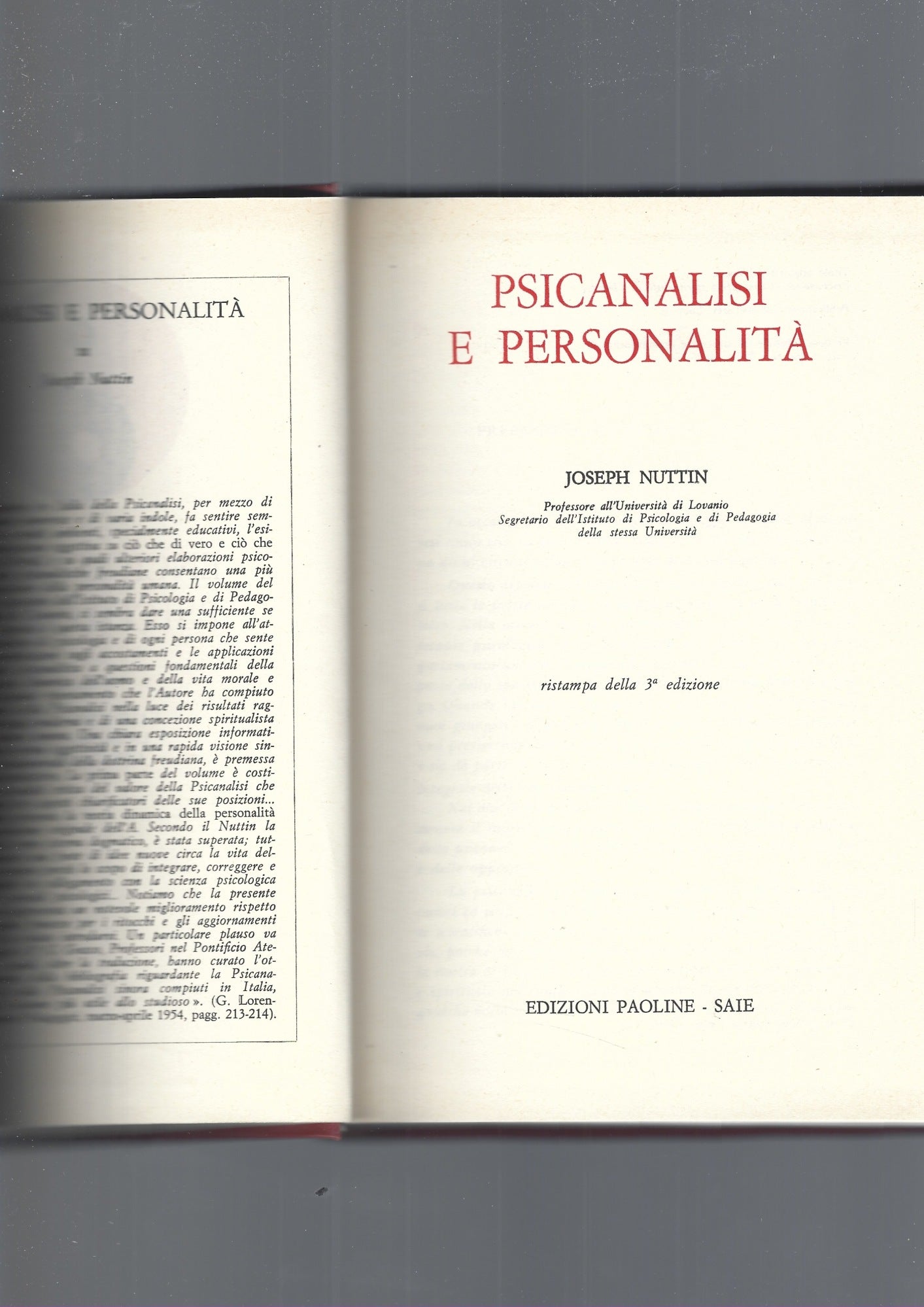 ENCICLOPEDIA PSICOLOGICA, PSICANALISI E PERSONALITA' - copertina
