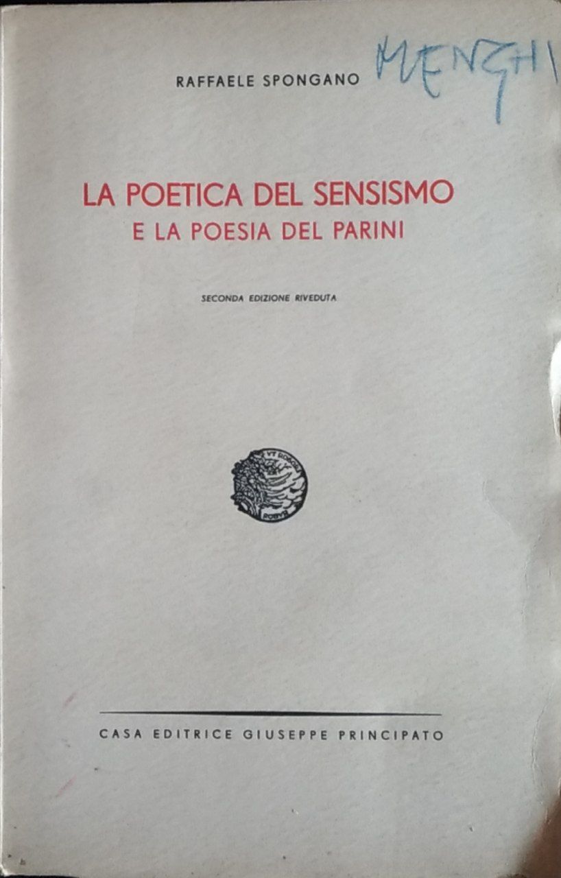 La poetica del sensismo e la poesia del Parini - copertina