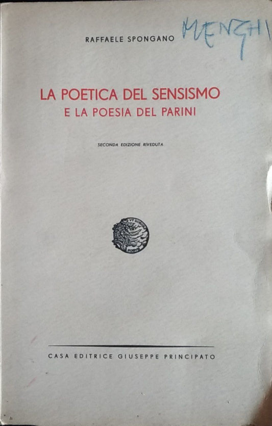 La poetica del sensismo e la poesia del Parini - copertina