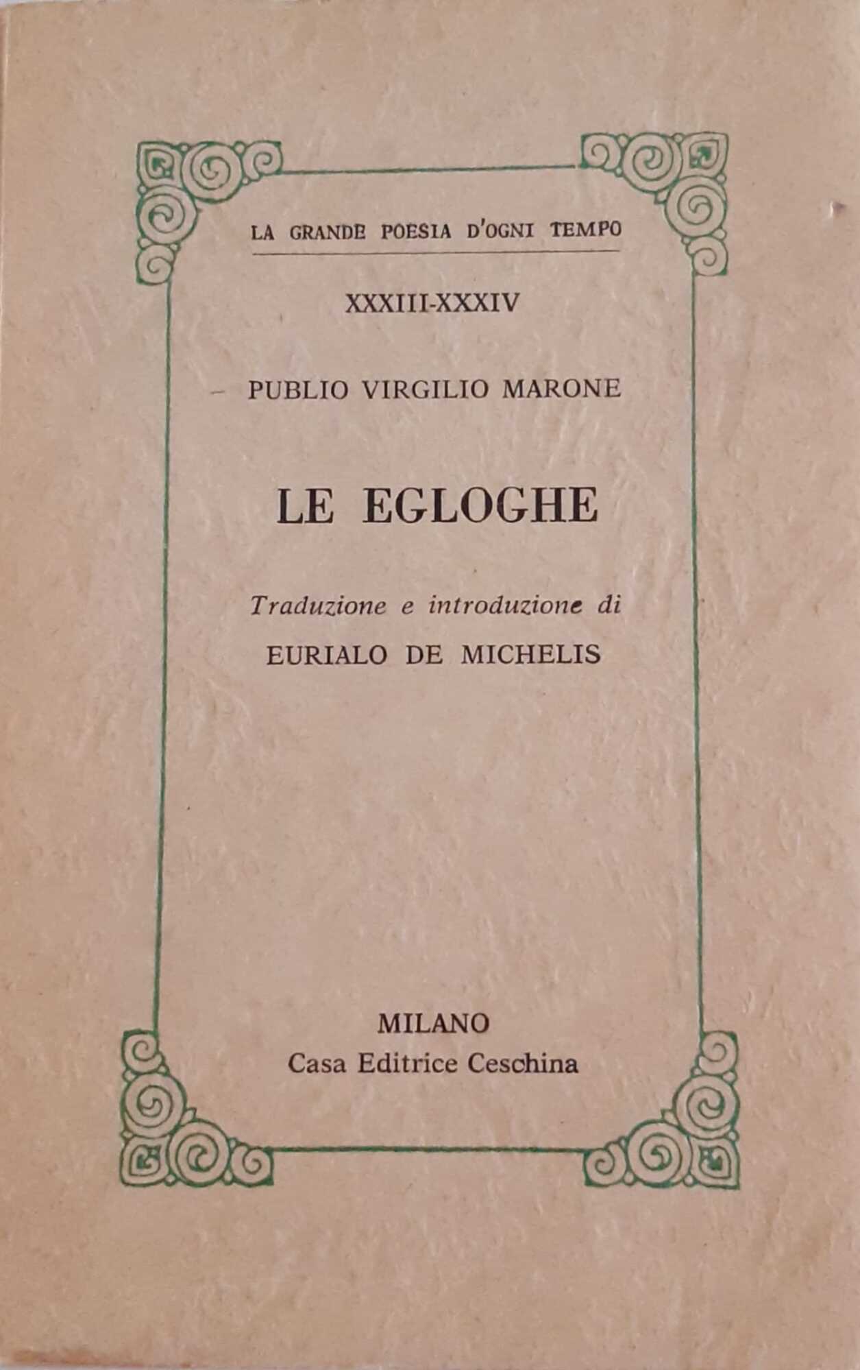 Le egloghe - copertina