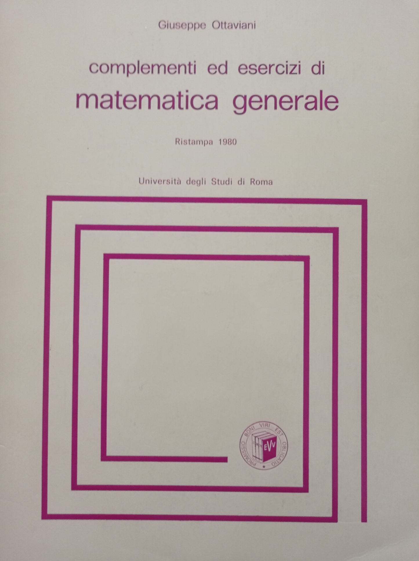 Complementi ed esercizi di matematica generale - copertina