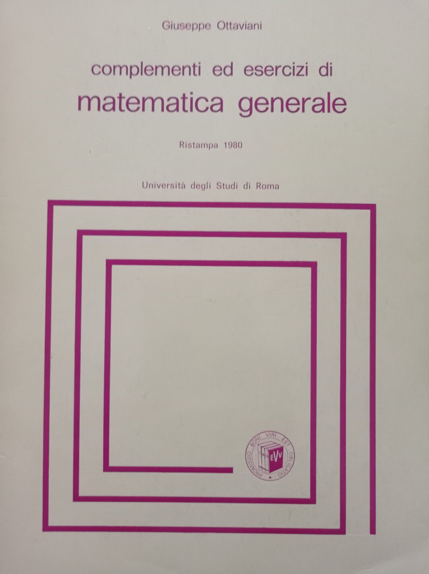 Complementi ed esercizi di matematica generale - copertina