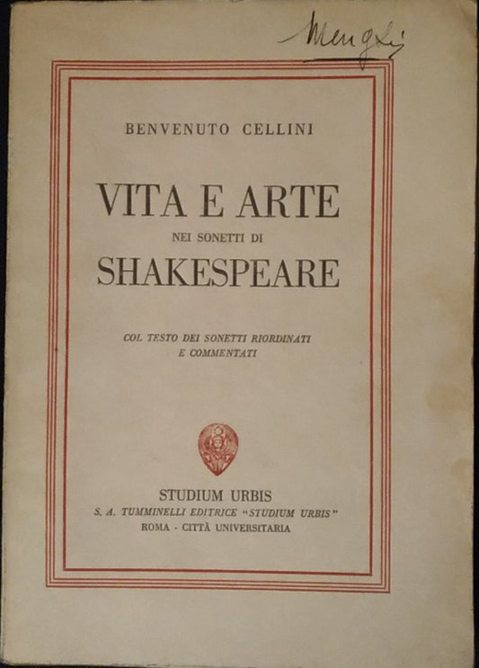 Vita e arte nei sonetti di Shakespeare - copertina