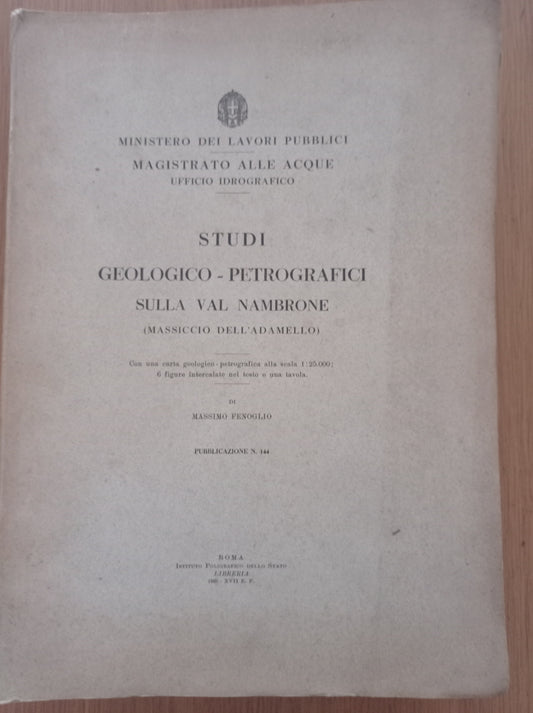 Studi geologico - petrografici sulla Val Nambrone - copertina