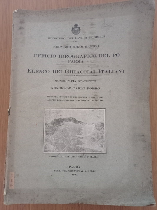 Elenco dei Ghiacciai Italiani monografia statistica - copertina