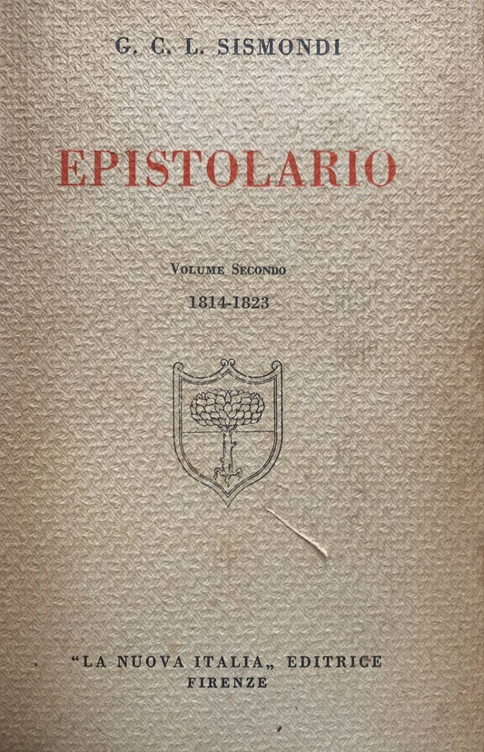Epistolario. Volume secondo 1814-1823 - copertina