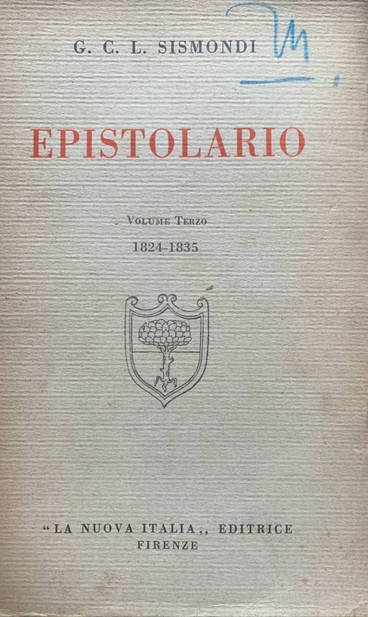 Epistolario. Volume terzo 1824-1835 - copertina
