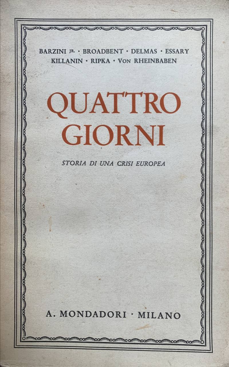 Quattro giorni. Storia di una crisi europea - copertina