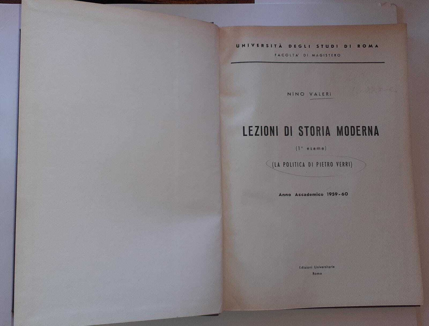Lezioni di storia moderna. 1 esame (La politica di Pietro Verri) - copertina