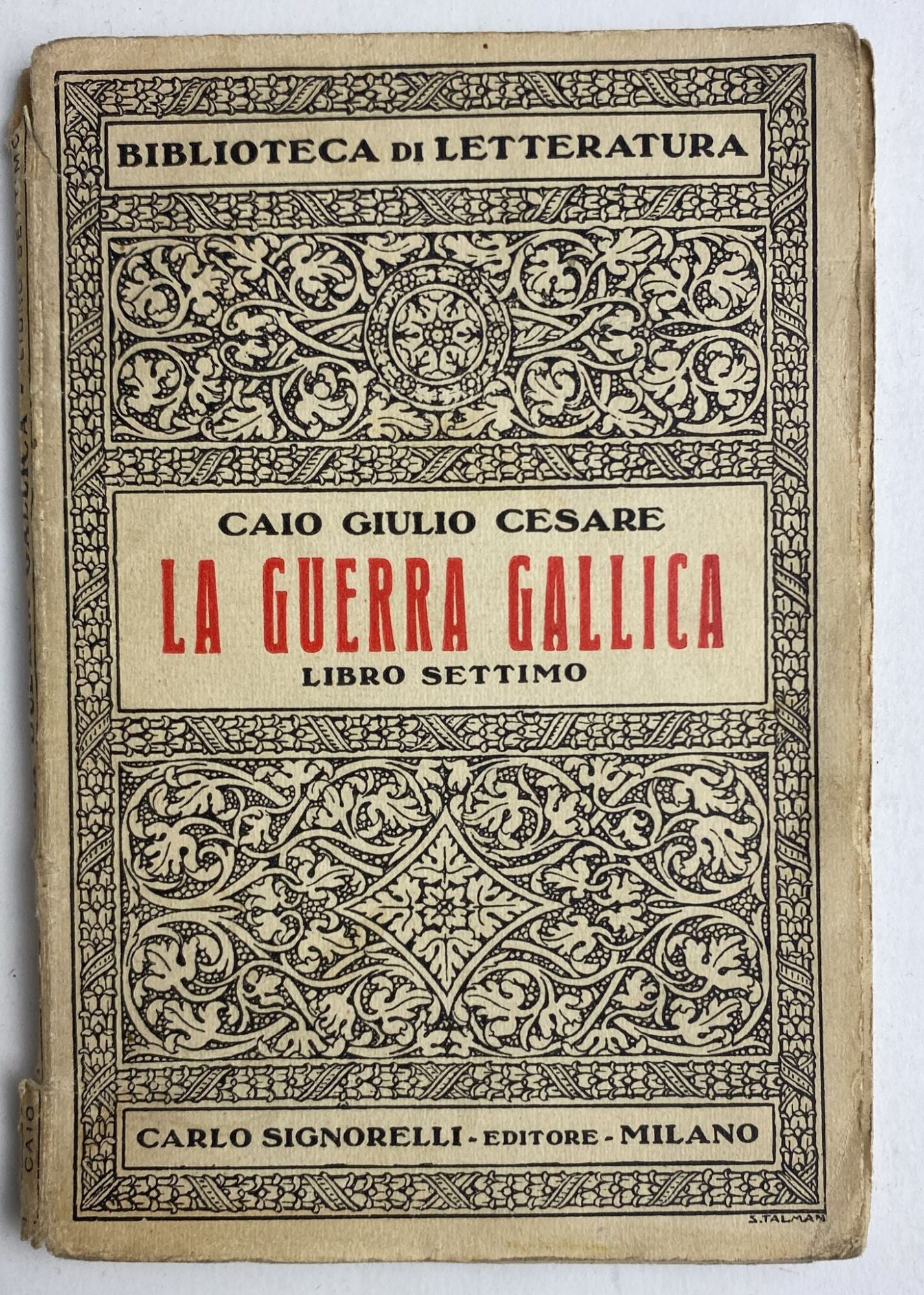 Biblioteca di letteratura: La guerra gallica. Libro settimo - copertina