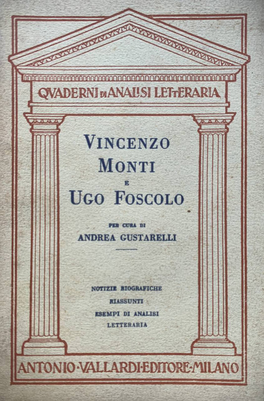 Vincenzo Monti e Ugo Foscolo - copertina