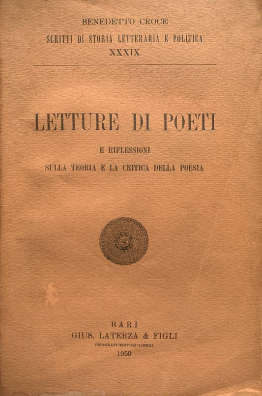 Letture di poeti e riflessioni sulla teoria e la critica della poesia - copertina