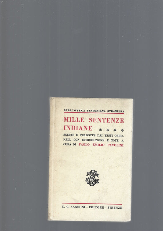 MILLE SENTENZE INDIANE - copertina