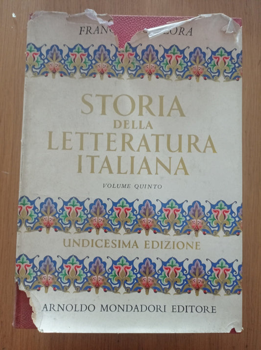 Storia della letteratura italiana Vol. V - copertina