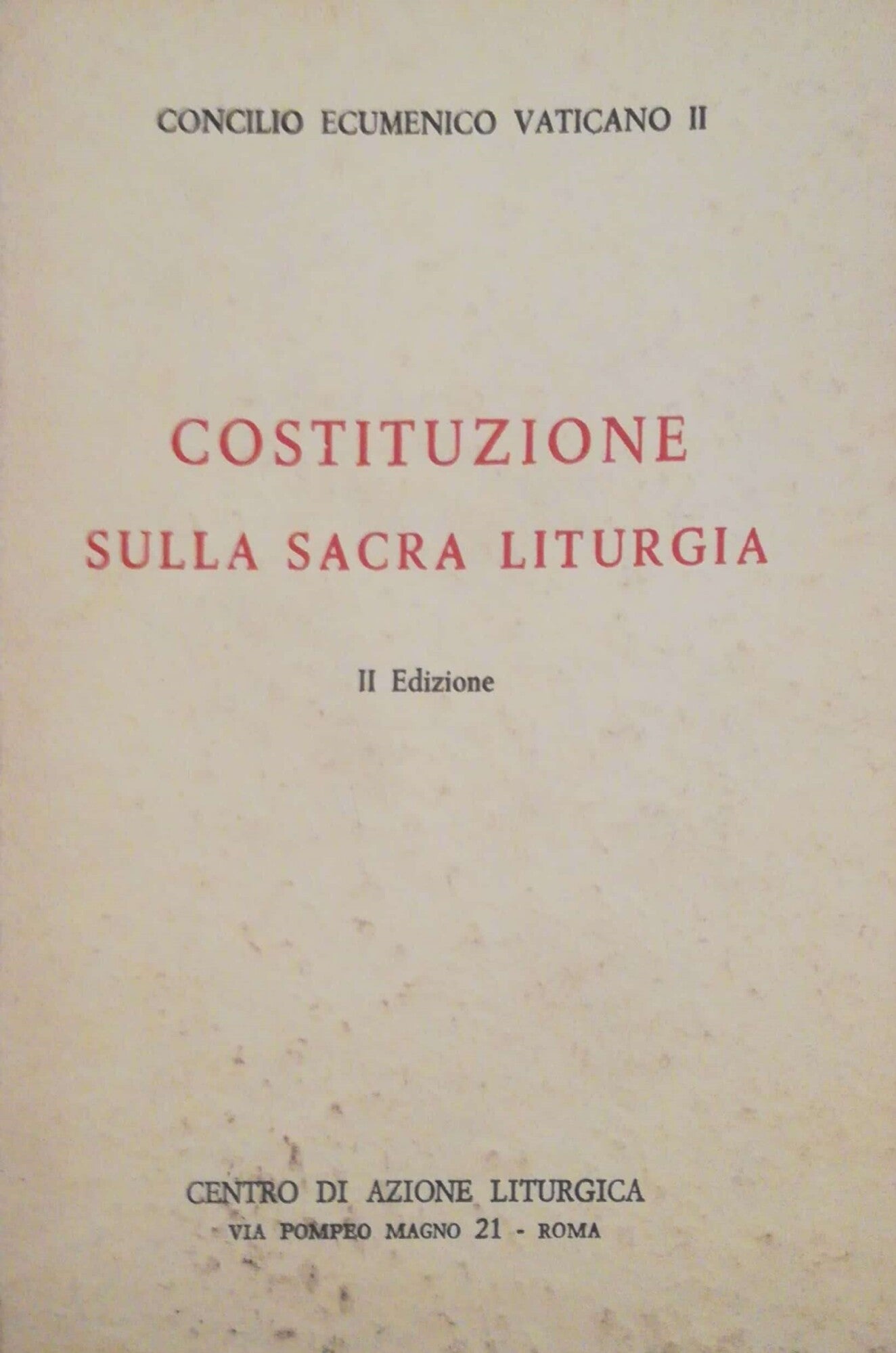 Costituzione sulla sacra liturgia - copertina
